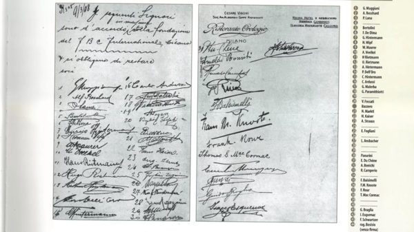 Les signatures des fondateurs en 1908